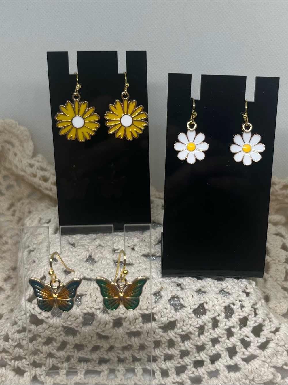Handmade enamel earrings